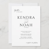 Invitation Mariage moderne et élégant PHOTO noir et blanc (Devant)