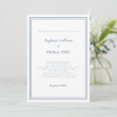Invitation Mariage moderne et RSVP QR Code Détails Dusty Blue (Debout devant)