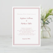 Invitation Mariage moderne et RSVP QR Code Détails Dusty Rose (Debout devant)