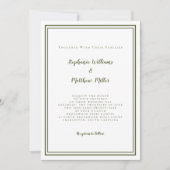 Invitation Mariage moderne et RSVP QR Code Détails Olive Gree (Devant)