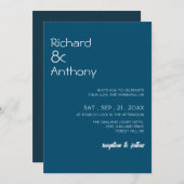 Invitation Mariage moderne et tendance (Devant / Derrière)