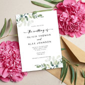 Invitation Mariage moderne Eucalyptus
