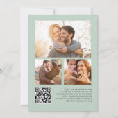 Invitation Mariage Moderne Eucalyptus 3 Photos QR code (Dos)