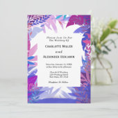 Invitation Mariage moderne Feuilles d'aquarelle tropicale (Debout devant)