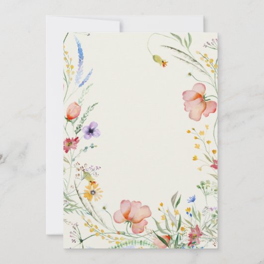 Invitation Mariage moderne Fleur sauvage minimal élégant (Dos)