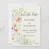 Invitation Mariage moderne Fleur sauvage minimal élégant (Devant)