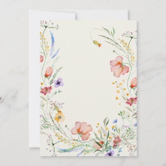 Invitation Mariage moderne Fleur sauvage minimal élégant (Dos)