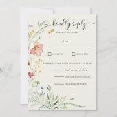 Invitation Mariage moderne Fleur sauvage minimal élégant (Devant)