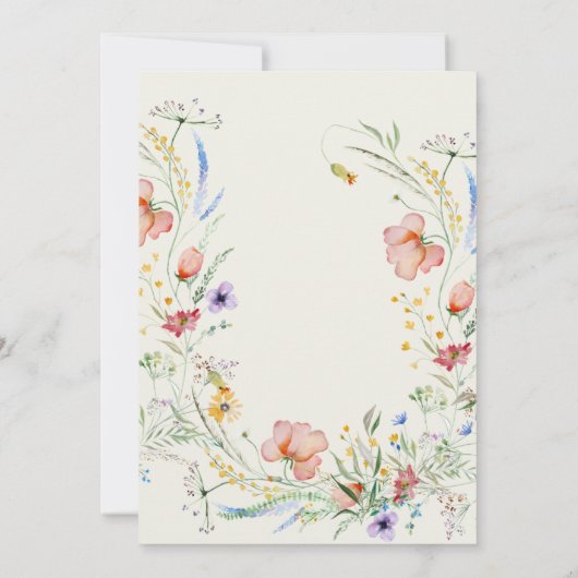 Invitation Mariage moderne Fleur sauvage minimal élégant (Dos)