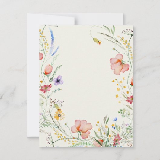 Invitation Mariage moderne Fleur sauvage minimal élégant (Dos)