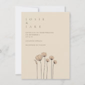 Invitation Mariage moderne fleur sauvage simple (Devant)