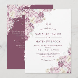 Invitation Mariage Moderne⎮Fleurs Étoilées Tout en Un