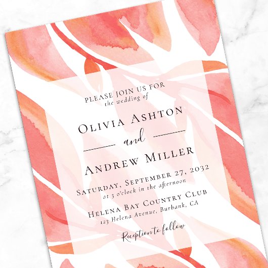 Invitation Mariage moderne floral
