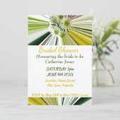 Invitation Mariage Moderne Floral Blanc et Vert (Debout devant)
