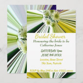 Invitation Mariage Moderne Floral Blanc et Vert (Devant / Derrière)