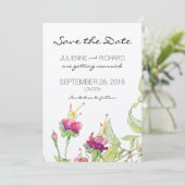 Invitation Mariage Moderne Floral Bohème, Enregistrez la Date (Debout devant)