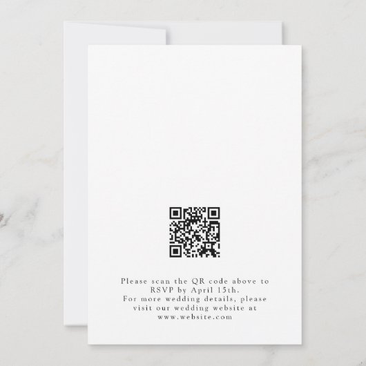 Invitation Mariage moderne Floral QR Code (Dos)