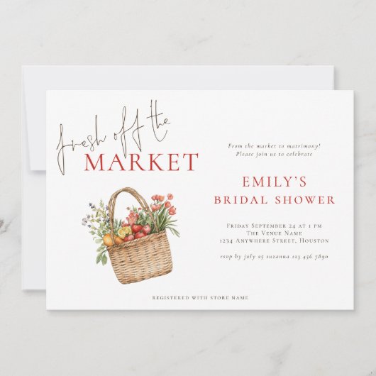Invitation Mariage Moderne Frais du Marché (Devant)