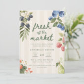 Invitation Mariage Moderne Frais du Marché Rayé (Debout devant)