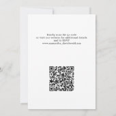 Invitation Mariage moderne Fuchsia rose Floral QR Code (Dos)