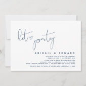 Invitation Mariage Moderne Fugace, Faisons la Fête, Bleu Nuit (Devant)
