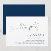 Invitation Mariage Moderne Fugue, Maintenant Faisons la Fête  (Devant / Derrière)