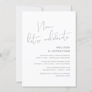 Invitation Mariage Moderne Fuite, Maintenant Célébrons Invi