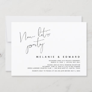 Invitation Mariage Moderne Fuite, Maintenant Faisons la Fête