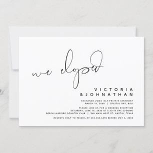 Invitation Mariage Moderne Fuite, Surprise, nous nous sommes