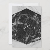 Invitation Mariage Moderne Glamour Noir Blanc & Argent (Dos)