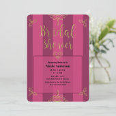 Invitation Mariage moderne glamour violet et or (Debout devant)