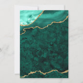 Invitation Mariage moderne Golden Green Marble Agate (Dos)