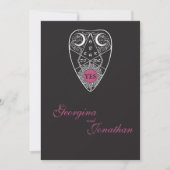 Invitation Mariage moderne gothique planchette (Devant)