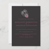 Invitation Mariage moderne gothique planchette (Dos)