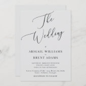 Invitation Mariage moderne gris (Devant / Derrière)