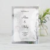 Invitation Mariage moderne gris (Debout devant)