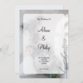 Invitation Mariage moderne gris (Devant / Derrière)