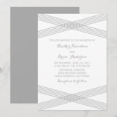 Invitation Mariage moderne gris Déco Inviter (Devant / Derrière)