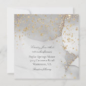 Invitation Mariage Moderne Gris Doux Et Chatoyant Or (Dos)