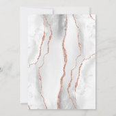 Invitation Mariage Moderne Gris Rose Or Agate (Dos)