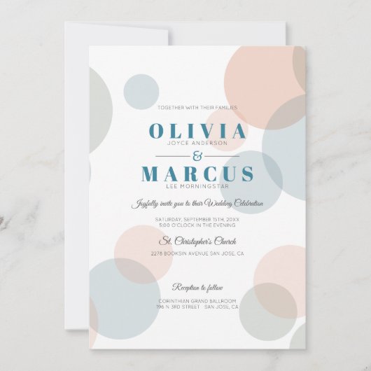 Invitation Mariage Moderne Gros Gras Points Confetti (Devant)