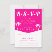 Invitation Mariage moderne Hot Pink Beach RSVP (Devant)