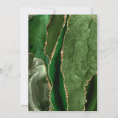 Invitation Mariage moderne Hunter Green Gold Agate (Dos)