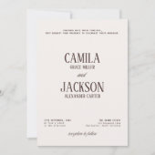 Invitation Mariage Moderne Ivoire et Marron (Devant)