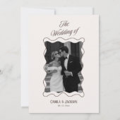 Invitation Mariage Moderne Ivoire et Marron (Dos)