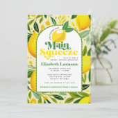 Invitation Mariage Moderne Jaune Citron Main Squeeze Shower d (Debout devant)
