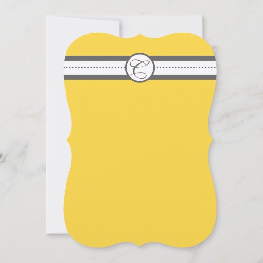 Invitation Mariage moderne Jaune et Gris Inviter (Dos)