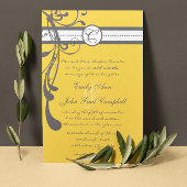 Invitation Mariage moderne Jaune et Gris Inviter