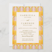 Invitation Mariage moderne Jaune moderne du milieu du siècle (Devant)