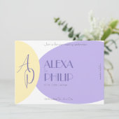 Invitation Mariage moderne, jaune, violet (Debout devant)